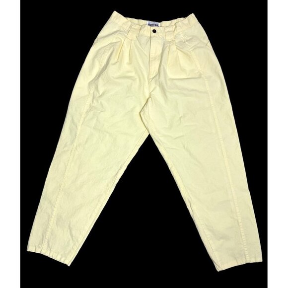 VINTAGE Anchor Blue Women's Balloon Leg Baggy Pants 80s Yellow size 11 - Picture 1 of 12